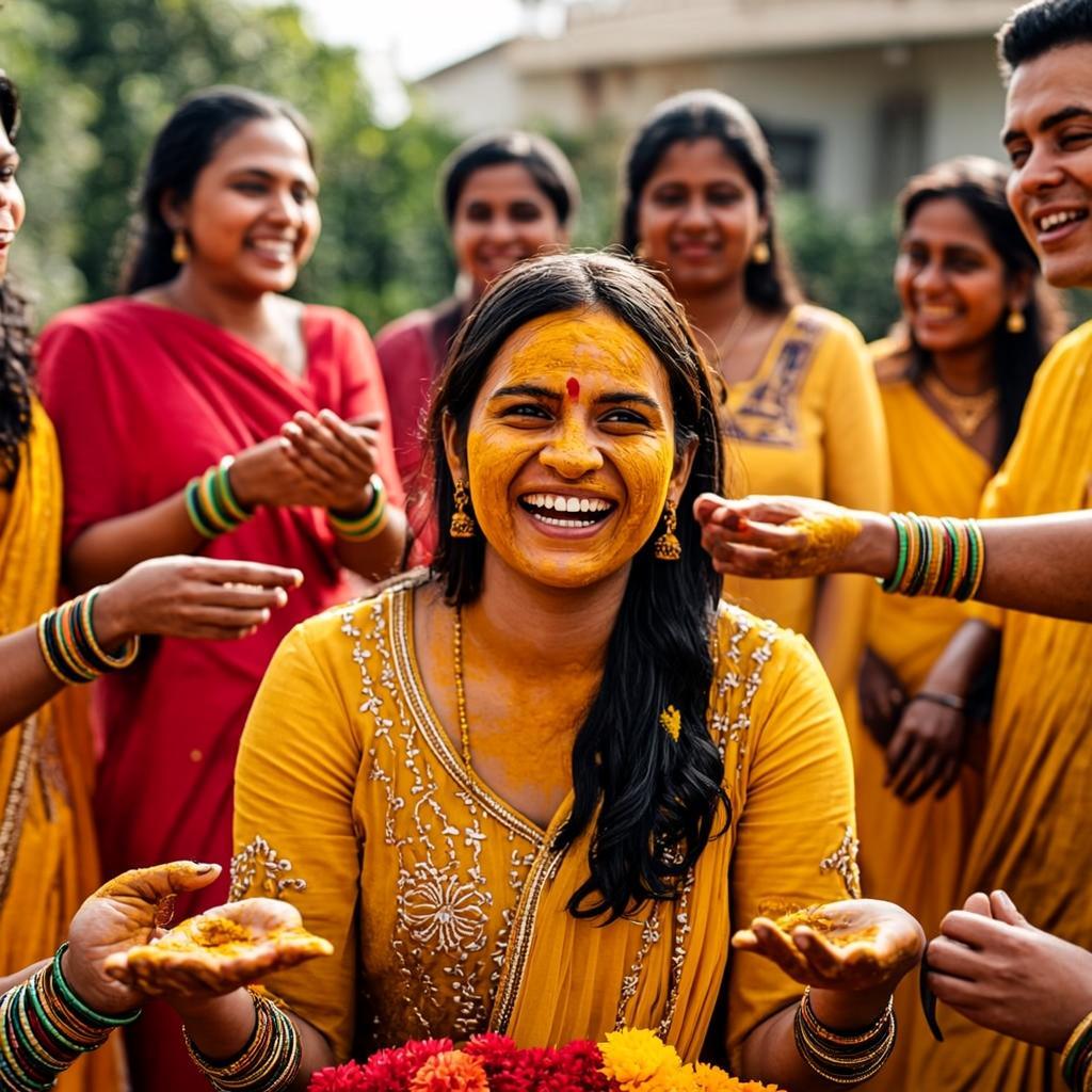Haldi Ceremony — Vibrant Yellow